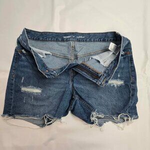 Old Navy Women’s High-Rise Slouch Straight Denim Shorts Size 10 Distressed
